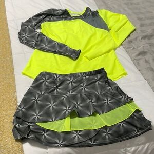 Jete tennis skirt and long sleeve top. Never worn.
